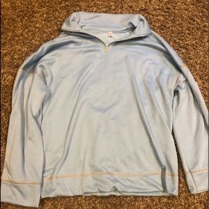 Blue Mock-Neck Sweater